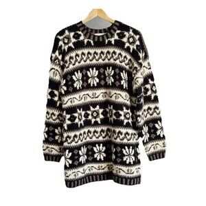 Vintage Paul Harris Design Sweater Nordic Fair Isle Wool Blend Scandi Fit L